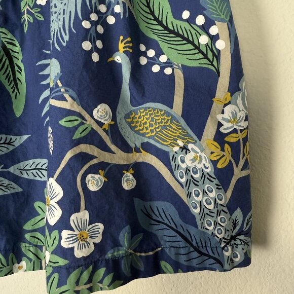 Rifle Paper Co. Poplin Button Front Short Pajama Set Size Small Peacock Print - Picture 11 of 14